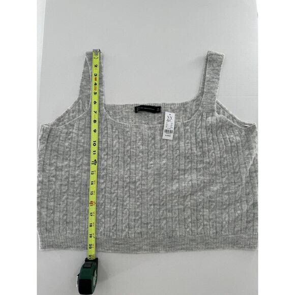 New York & Co Knit Lounge Set Sz XL Cableknit Soft Grey Tank Wide Leg Pants New - Picture 8 of 16